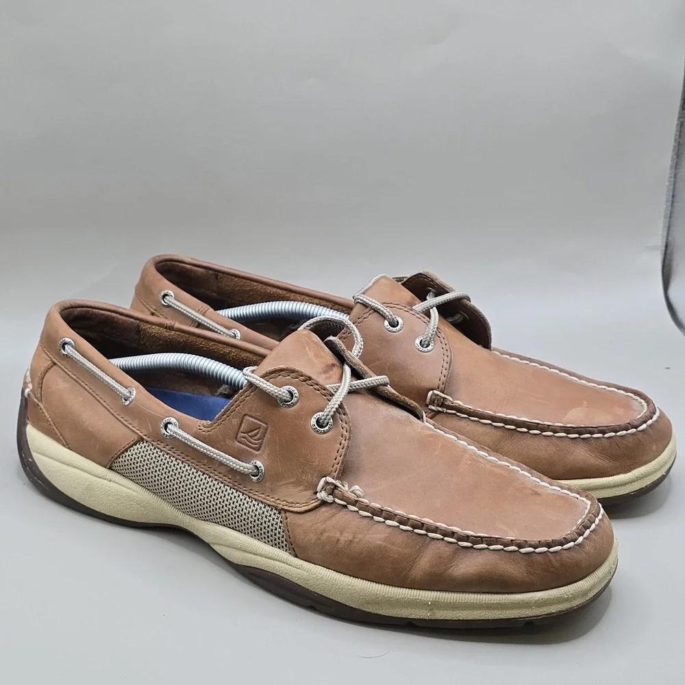 Sperry Top-Sider Intrepid 2 Eye Brown‎ Leather Boat Shoes 0276308 Men Size US 13